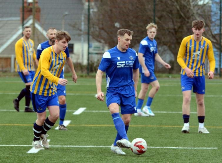 Dai Davies shows a neat touch for the Bridge against Kilgetty